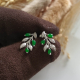 Highly Translucent Brilliant Green Jadeite “Le Floral” Pierced Earrings (JAA001477)