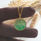 Good Translucency Icy Brilliant Green Jadeite “The Medallion” Pendant (JAB005084)