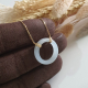 Highly Translucency Icy Jadeite “Eternity Hoop” Pendant Necklace (JAB005832)