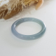 Translucent Icy Bluish Lavender and Green Jadeite Princess Round Bangle (JAC002377)