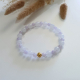 Translucent Icy and Sweet Lavender Jadeite Golden Coin Ball Bracelet (JAC002770)