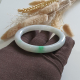 Translucent “Green Moss on Snow” Jadeite Princess Round Bangle (JAC002891)