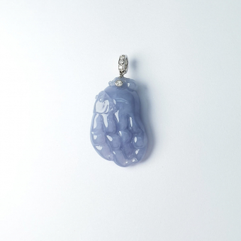 Translucent Bluish Lavender Jadeite "Citron" Pendant