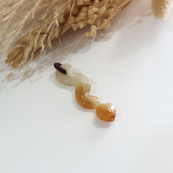 Translucent Honey Yellow Jadeite "Golden Python" Pendant (JAB004772)