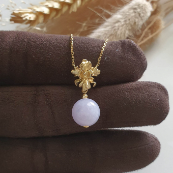 Translucent Brilliant Lavender Jadeite “Miss Joaquim” Pendant (JAB006234)