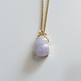 Good Translucency Icy Lavender Jadeite "Hulu’s Love" Pendant (JAB006926)