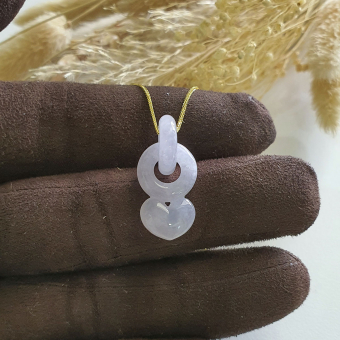Good Translucency Icy Lavender Jadeite "Infinity Interlocking Love" Pendant (JAB007201)