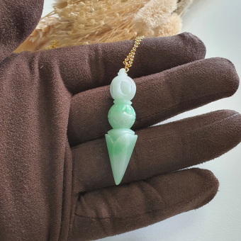 Translucent Apple Green Jadeite "Auspicious Kila" Pendant (JAB007315)