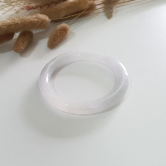 Translucent Icy Light Lavender Jadeite Princess Round Bangle (JAC002959)