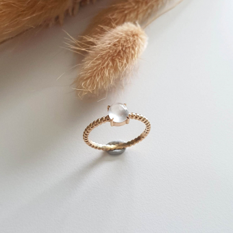 Glassy Translucent Jadeite Cabochon Ring (JAD000572)