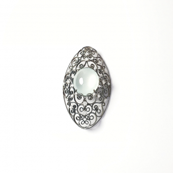 Magnificent Highly Translucent Icy Jadeite Cabochon Pendant