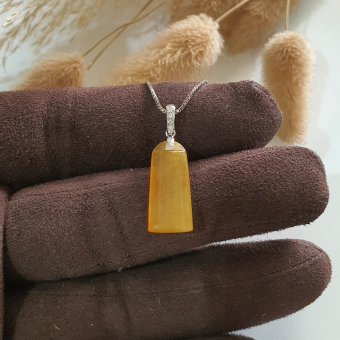 [Rare] Good Translucency Icy Brilliant Yellow Jadeite “The Bliss" Pendant (SJB002819)