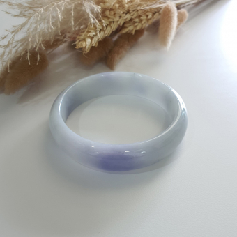 Translucent Blue Lavender Jadeite Bangle (JAC002611)