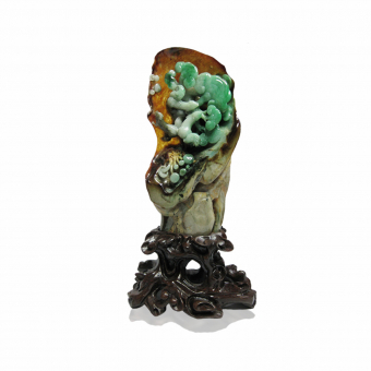 Translucent Tri-Colour Jadeite “Auspicious Ruyi” Ornament