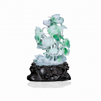 Translucent Green Jadeite “Lotus Blossom” Ornament
